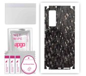 apgo Protective Skin Sticker for the back+sides compatible with Vivo V21e 5G, Full Wrap Film, Foil, Vinyl - Pattern Carbon Black Pixel
