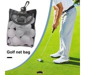 Bolsa de red de malla para Golf con cinta de sujeción, bolsa de almacenamiento de pelotas de Golf y deportes para interior y exterior de gran capacidad, accesorios negro