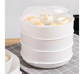 Con tapa Albóndigas de masa hervida al vapor Arroz Vaporera de plástico Recipiente para cocinar al vapor Microondas Especial Medium Single Layer