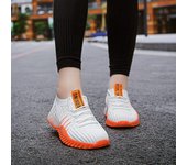 Zapatillas de deporte de mujer Zapatos gruesos Zapatillas de deporte de malla Zapatos casuales 45 blanco