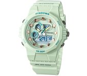 PINDOWS 50M Reloj digital deportivo para exteriores con alarma LED, cronómetro para mujer, resistente al agua, reloj, multifunción, luz de fondo, calendario, reloj,