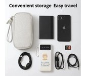 1 bolsa de almacenamiento portátil para productos digitales, organizador de cables de datos USB, estuche para auriculares, color rosa, gris, negro y azul marino