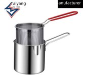 Mini olla profunda de acero inoxidable 304 con filtro ahorrador de aceite para sartén de cocina a gas.