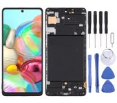 Pantalla LCD de material TFT y digitalizador, ensamblaje completo con marco (No admite identificación de huellas dactilares) para Samsung Galaxy A71 / SM-A715(Negro) negro