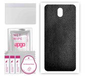 apgo Protective Skin Sticker for the back compatible with LG K30 (2019), Wrap Film, Foil, Vinyl - Pattern Black Leather
