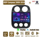 Radio para coche Android Carplay para JEEP Compass 2009-2016 Reproductor multimedia Unidad principal Navegación GPS estéreo BT WIFI 2 + 32 GB 1+16GB