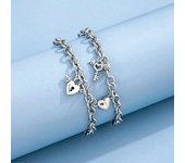 1 par de pulseras para parejas, tamaño ajustable, diseño de corazón con succión magnética, pulsera a juego con forma de corazón