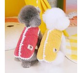 Chaleco suave para perros y gatos, ropa de invierno para perros, abrigo de peluche para chihuahua, ropa para bulldog francés para perros pequeños y medianos, ropa cálida para cachorros S rojo