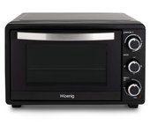 H.Koenig FO25, Horno electrico SobreMesa, Capacidad 25L, 1500W, 4 Modos, Temperatura hasta 230 C, Tiempo hasta 60Min, Termostato, Ac Inoxidable, Negro