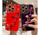 Lujo Soft Love Heart Bracelet Phone Case para Iphone 11 12 13 14 Pro Max Xs X Xr 7 8 Plus Se 2020 2022 Lint Bumper Contraportada For iPhone 11
