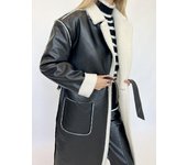 Gabardina gruesa de cuero informal para mujer, otoño e invierno, 2024, abrigo holgado de moda para mujer S blanco
