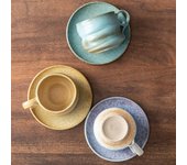 Juego de taza y platillo de café de cerámica, taza retro creativa de gran apariencia, taza de café con leche hecha a mano en horno, taza de té de la tarde 200-400ml
