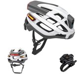 Casco de bicicleta inteligente casco de ciclismo para hombres/mujeres con alerta de emergencia SOS de luz trasera de faro y blanco