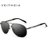 Marca VEITHDIA, gafas de sol para hombre, lentes polarizados, gafas de sol, accesorios de gafas de moda para hombre 3320 negro