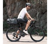 Bolsa extensible para asientos traseros de bicicleta, bolsa de almacenamiento para montar en bicicleta, bolsas para asientos de estante de bicicleta de gran capacidad negro