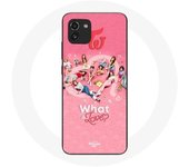Coque pour Samsung Galaxy A03 TWICE Logo Rouge Affiche What Is Love