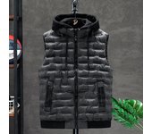 Chaleco de plumón para hombre, chaleco informal, chaquetas sin mangas, chaleco con capucha para hombre M