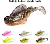 Señuelo Mudskipper suave de 7,5 CM/14G con gancho afilado, cola de paleta, cebo Artificial biónico de PVC realista para peces, accesorios de pesca de agua dulce y salada E