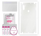 apgo Protective Skin Sticker for the back+sides compatible with Samsung Galaxy M11, Full Wrap Film, Foil, Vinyl - Pattern Matte Transparent