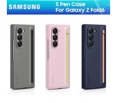 Funda para teléfono Samsung Galaxy Z Fold6 S Pen originalFunda protectora Z Fold 6 con ranura para S Pen incorporada color rosa