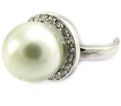 Anillo de Plata 'Sissi' Blanco - 14 mm 52