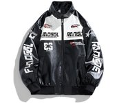 Chaqueta de cuero de PU para hombre de otoño e invierno, chaqueta de motocicleta con cuello alto, chaqueta de cuero para hombre, versión coreana, ajuste ajustado y sin lavado, ropa para hombre XXXL blanco