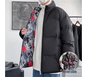 Abrigo de algodón de doble cara de moda para hombre: Grueso, suelto y cálido para el invierno. 3XL caqui