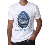 Camiseta Vintage para Hombre Camiseta Gráfica Ship Me to SAN Pedro Sula Blanca XS blanco