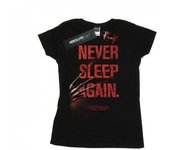 Camiseta de algodón  Never Sleep Again  para mujer de Pesadilla en Elm Street L negro