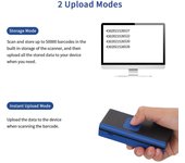 Aibecy Handheld 1D 2D QR Mini escáner de código de barras 3 en 1 BT y 2,4G inalámbrico y lector de código de barras con cable USB varios colores