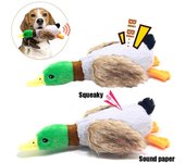 Lindo pato de peluche para perros, juguetes chirriantes, divertido juego para mascotas, juguete interactivo para masticar para perros pequeños y medianos, suministros para mascotas, accesorios