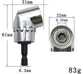 Destornillador giratorio de 105 grados, taladro eléctrico, accesorio de esquina, extensión de vaso, cabezal de destornillador Hexagon handle