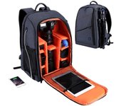 Mochila portátil para exteriores, impermeable, a prueba de arañazos, con doble hombro, accesorios para cámara, bolsa para fotografía y vídeo Digital Dslr gris