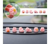Mini adornos de cerdito para salpicadero de coche, bonitos adornos de cerdito de dibujos animados, juguete kawaii de escritorio, accesorios de muñeca de animal para bricolaje, interior de coche