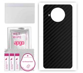 apgo Protective Skin Sticker for the back compatible with Xiaomi Redmi Note 9 Pro 5G, Wrap Film, Foil, Vinyl - Pattern Carbon Black