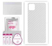apgo Protective Skin Sticker for the back compatible with Wiko T3, Wrap Film, Foil, Vinyl - Pattern Transparent Carbon