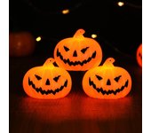 1/3 piezas de luz LED de noche de calabaza de Halloween, accesorios de terror para casa embrujada, suministros de decoración de interiores para fiestas de Halloween, regalos para niños S