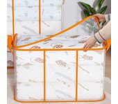 Bolsa de almacenamiento plegable de gran capacidad, transparente, con cremallera, de PVC, para guardar edredones, a prueba de humedad y polvo, organizador de armario para el hogar.