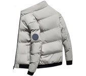 Chaqueta parka cálida con cuello alto y manga larga para hombre, abrigo grueso con cremallera y bolsillos, a la moda, para primavera y otoño M