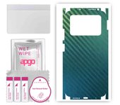 apgo Protective Skin Sticker for the back+sides compatible with Xiaomi Poco M4 Pro, Full Wrap Film, Foil, Vinyl - Pattern Carbon Chameleon CAKA1
