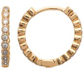 Les Trésors De Lily [L3736] - Pendientes de aro chapados en oro 'Sissi' oro blanco - 18x2 mm oro