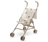 Lindo cochecito de muñecas para muñecas, cochecito de muñecas plegable con estampado de oso/floral, accesorios para muñecas, juego de simulación, regalo de cumpleaños para niños y niñas
