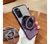 Funda de lujo con soporte y purpurina para Moto G42 G52 G53 G54 G60 G60S G62 G72 G73 G82 G83 G84 E20 E22 E22i E32 E20 negro