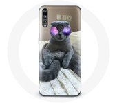 Coque pour Huawei p30 lite Chat avec Lunettes de vue violettes