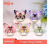 Hermoso soporte para anillo de dedo de mariposa, soporte de lujo para teléfono móvil, agarre Universal para teléfono inteligente, accesorios magnéticos para Coche 1 PCS amarillo