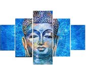 5 piezas de estatua de Buda, paneles artísticos de pared, pintura en lienzo, figura, póster, decoración moderna para el hogar, cuadros para el salón 20x35cm*2  20x45cm*2  20x55cm*1