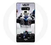 Coque pour Samsung Galaxy Note 9 Formule 1 Valtteri Bottas pilote de course F1 Noir