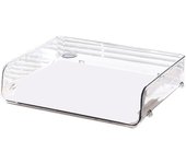 Caja de almacenamiento de papel A4 apilable de plástico de gran apertura, organizador de archivos de escritorio de una sola capa para oficina Transparent 32.5x25x7.5cm/12.8x9.8x3.0in