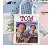 Tom Holland Shopping Bag Bolso Eco Grocery Tote Bolsa Shopper Bag Reciclaje Sacola Cloth Bolsas Reutilizables Grab 24*26cm