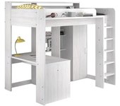 Cama alta combinada infantil PARISOT Lena - Pino Petterson - Somier incluido - 90 x 200 cm